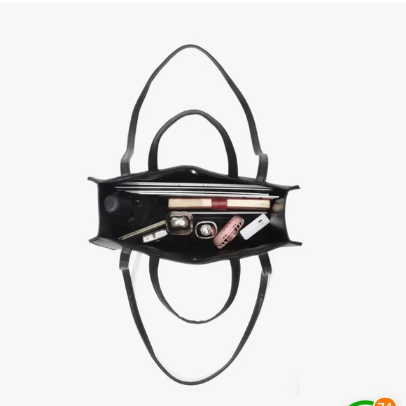 NIP Black Sleek Large Capacity Tote with “TOTE BAG" Logo - Picture 14 of 16